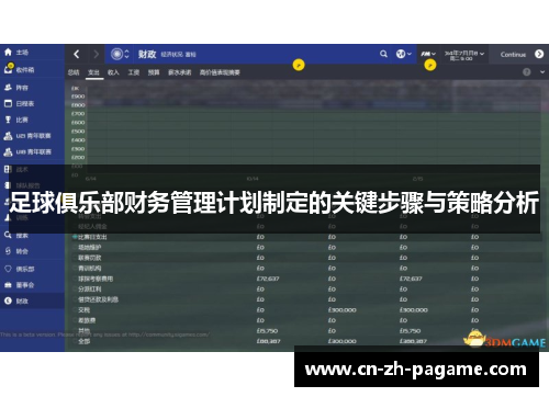 足球俱乐部财务管理计划制定的关键步骤与策略分析